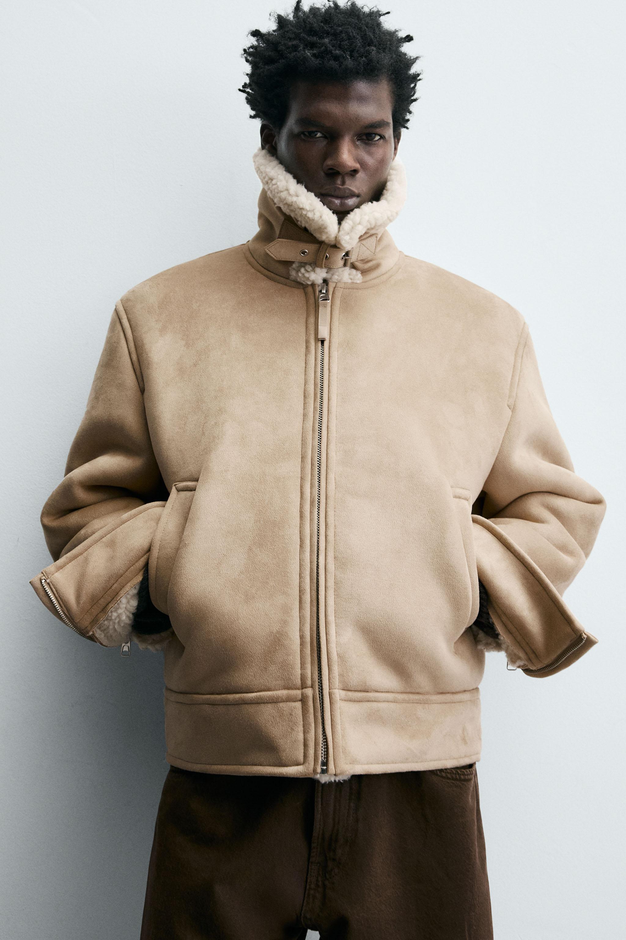 BLOUSON EFFET DAIM DOUBLE FACE